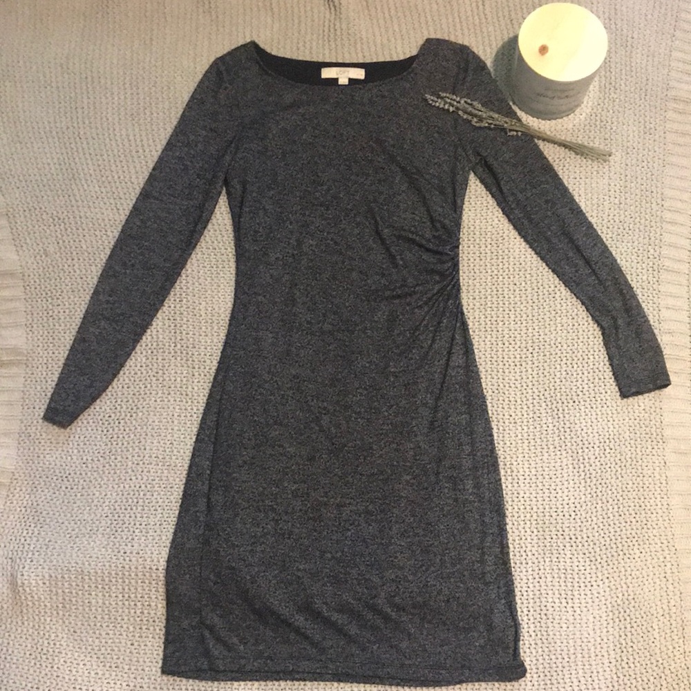 GRAY LONG SLEEVE LOFT DRESS✨